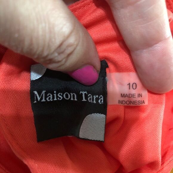 Maison Tara V-Neck Colorblock Chiffon Sleeveless Maxi Dress - 10 - Picture 11 of 13